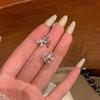 Zircon bow earrings, Korean simple and versatile stud earrings, fashionable, small and high-end temperament earrings.