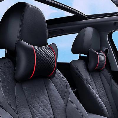 Uniwersalny zagłówek samochodowy PU skóra siatka oddychająca poduszka na szyję miękka i wygodna poduszka na siedzenie akcesoria samochodowe dekoracje