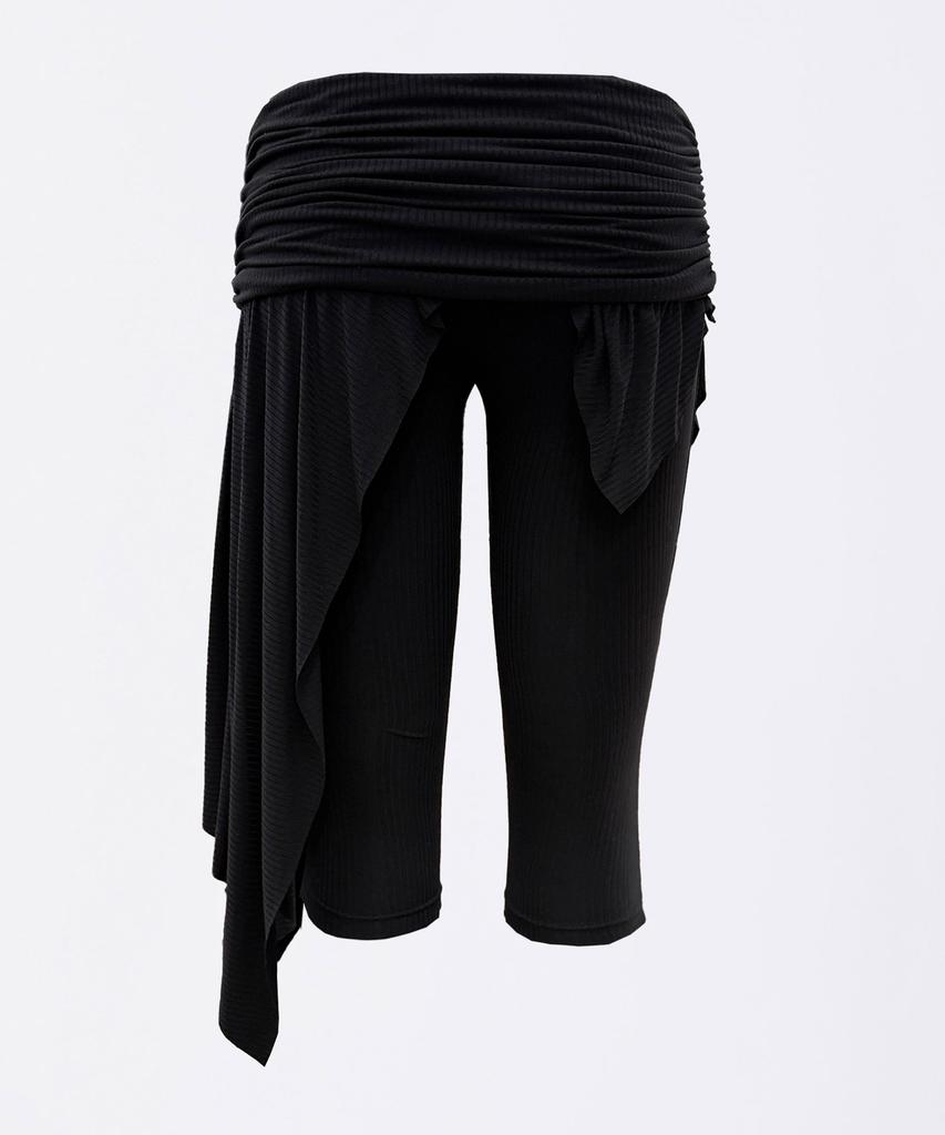 SCULPTOR Asymmetric Skirt Leggings Black