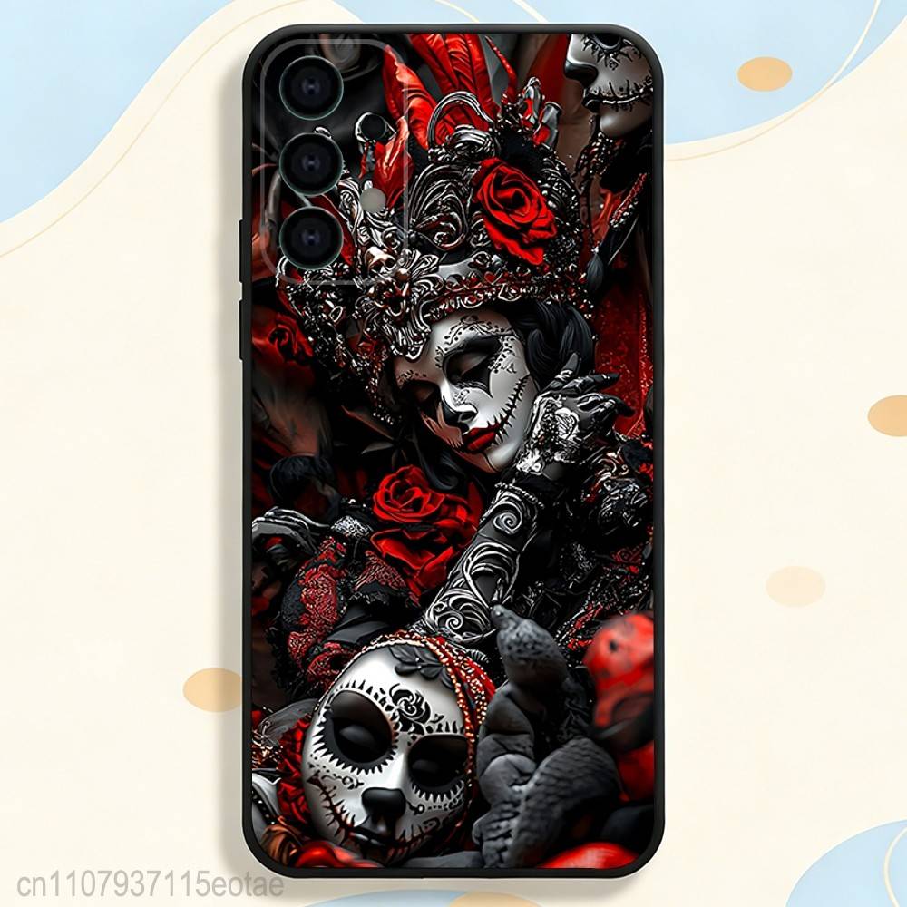 Day of the Dead Mexican Skull GIRL Case for Samsung Galaxy S21 S25 FE S24 S23 Ultra S20 S9 S22 Plus S10 TPU Cover