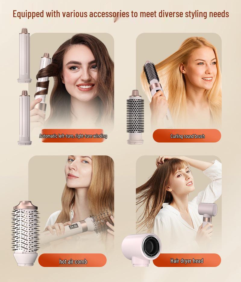 8-in-1 High-Speed Negative Ion Hair Dryer & Styler: Quick-Dry, Curl, Straighten, Hot Air Comb