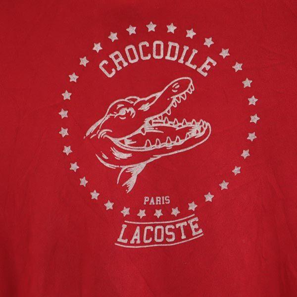 LACOSTE Sweatshirts 14 Red Back brushed Men's Used