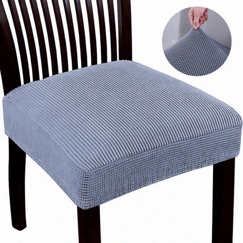 Jacquard Chair Covers Stretchy Solid Color Anti-Slip Chair Slipcovers Soft Sofa Seat Cover Living Room Restaurant Office Hotel