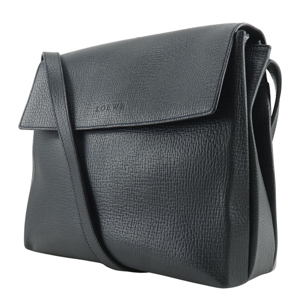 LOEWE One Belt Shoulder Bag gray leather Women Used