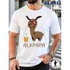 Alkpapa Morsom Alpakka Øl Unisex T-skjorte - Myk Og Koselig Unisex Casual T-skjorte Med Alpakka Og Øl Design, Kort Ermet Rund Hals Topp Egnet f