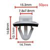 50 White Car Door Panel Clips for Honda, Toyota, Mazda, Nissan, Suzuki (50 Count, D79)