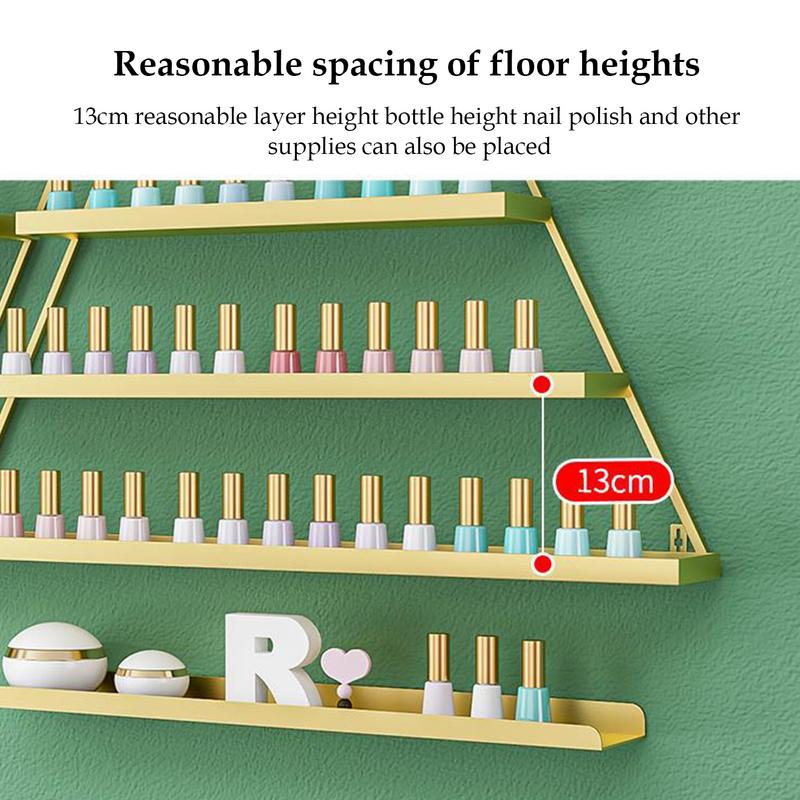 Lipstick Perfume Wall Shelf Wall-Mounted 5-Tiers Triangular Metal Nail Polish Organizer 5PCS/Set Cosmetic Display Perfume Holder