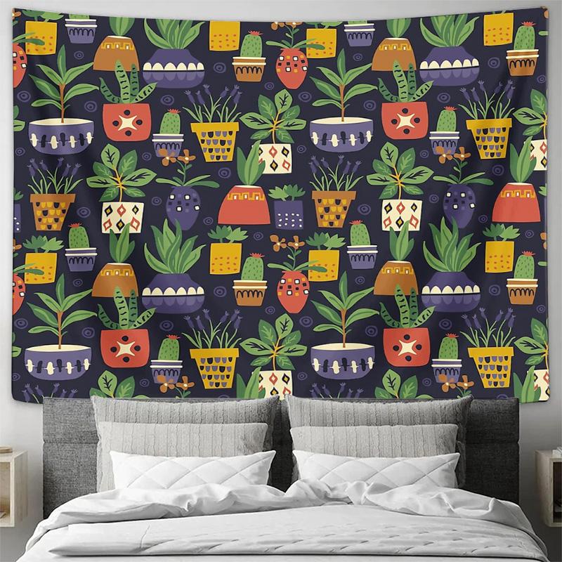 Boho Tapestry Wall Hanging Aesthetic Room Decor Nature Floral Wall Art Dorm Room Decor Vintage Tapestry Macrame Wall Decor Beach
