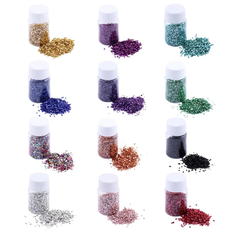 12-Color Crushed Glass Stones Resin Fillings Irregular Broken Stone for DIY Nail Art Decors Handmade Jewelry Making 1