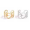 Stainless Steel Heart-Shaped Hollow Opening Rings for Women Men Classic Texture No Fading Couple Rings Party Jewelry Accessories