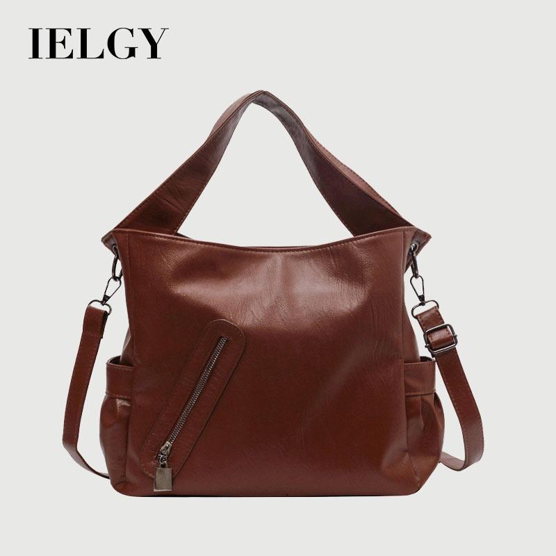 IELGY Fashionable All-Match Texture Commuter Shoulder Messenger Bag Large Capacity