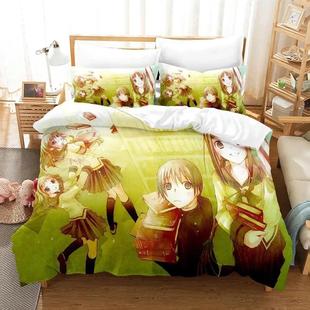New Bungaku Shoujo Bedding Set Single Twin Full Queen King Size Bed Set Adult Kid Bedroom Duvet Cover Sets Kawaii Bed Sheet Set