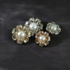A Set of 10 Pieces of Delicate Pearl Inlaid Sunflower Shape Metal Buttons, Dress Shirt Blazer Cardigan Decorative Flower Buttons