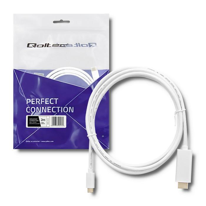 Qoltec Kabel USB 3.1 Typ C Stecker/ HDMI A Stecker | 4K | Alternate Mode | 2m