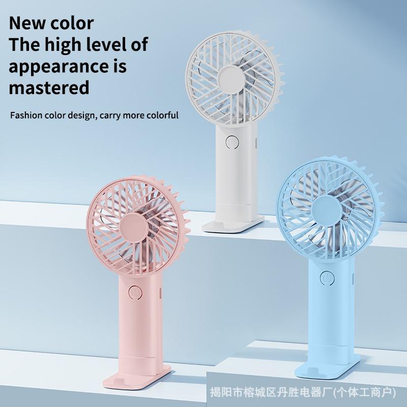 Portable USB Chargeable Handheld Fan Summer Mini Fan Outdoor Cooling Fan 3-gear Desktop Fan with Phone Holder for Office Study