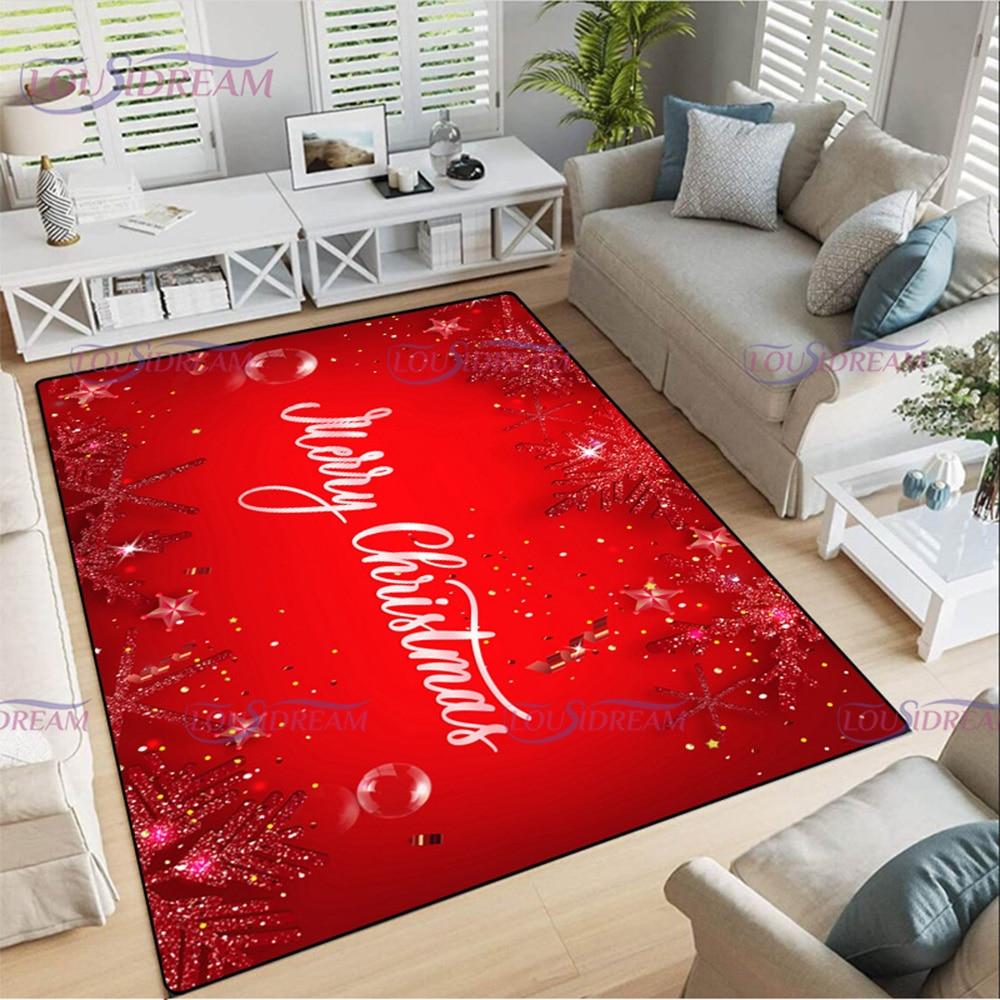 

Веселого Різдва Килим Дід Мороз Вітальня Кухня Нековзкий килим Сніжинка Килимки Килимки для дверей Вхід Прикраса дому 40cm x 60cm