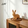 Outdoor Garden Decor 3D Printed Wicker?Look Bunny Figurine, Rattan Texture Rabbit Statue, Style Figurine Weather Resistant Decorative Ornament