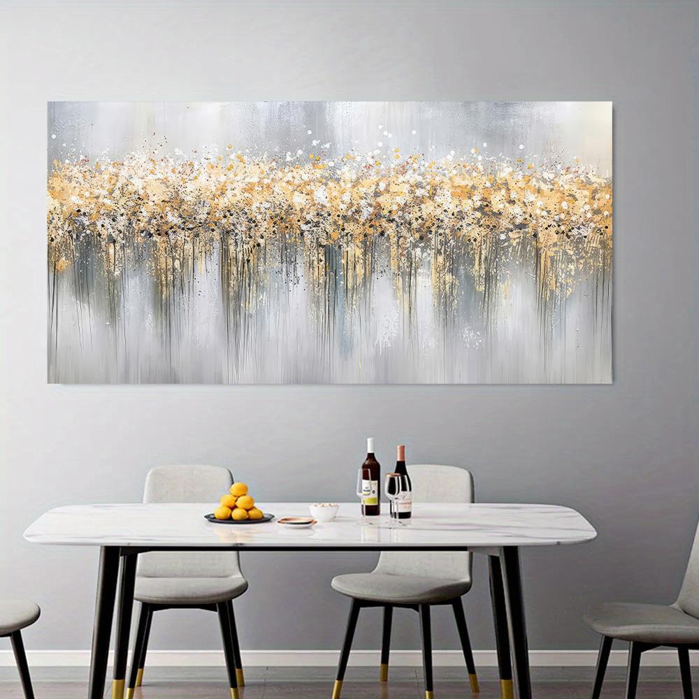 Abstract Gold Foil Floral Painting Thick Texture Canvas Painting Modern Wall Art Home Decorative Paintings For Living Room