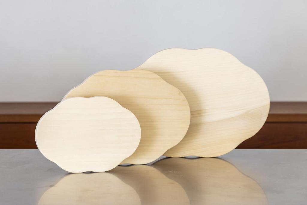 Bucată din lemn de ginkgo ciocănitoare, fabricată în lemn natural de ginkgo, nor de tăiat, Japonia, lemn, placă, (M)