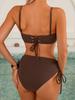 European & American Lace-Up Bandeau Bikini Set: Sexy Cross-Border Split Swimsuit