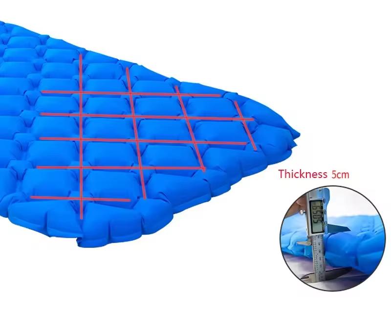 Outdoor Camping Inflatable Sleeping Mat 5cm Thick Padding Durable Built Foot Pump Waterproof Lightweight Design Multiple Colors