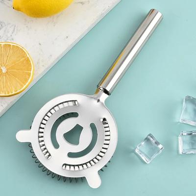 Cocktailsieb, Eisblocker, Edelstahl, gefedertes Deluxe-Sieb, runder Griff, Eistrenner, Bar, professionelle Barkeeper-Werkzeuge