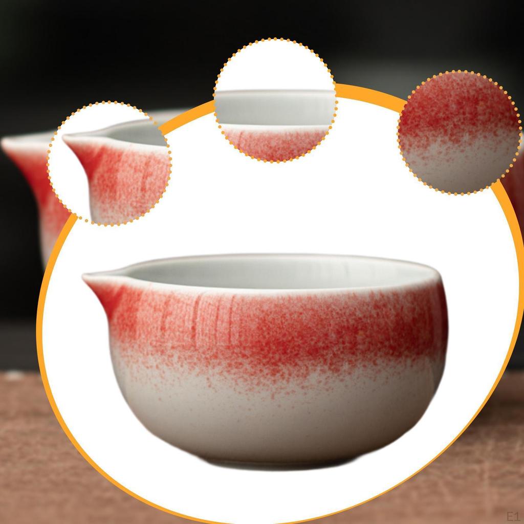 Ceramic Bowl for Matcha, 500ml Capacity with Spout Tea Preparation
