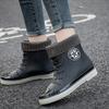 Winer Herbst Damen Regenstiefel Mode Warme Gummistiefel Knöchel Regenschuhe Damen Wasserdicht Garten Galoschen Botas Lluvia Mujer