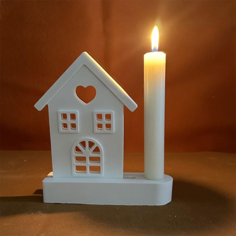 House Shape Candlestick Molds for DIY Candle Holder Gypsum Ornament