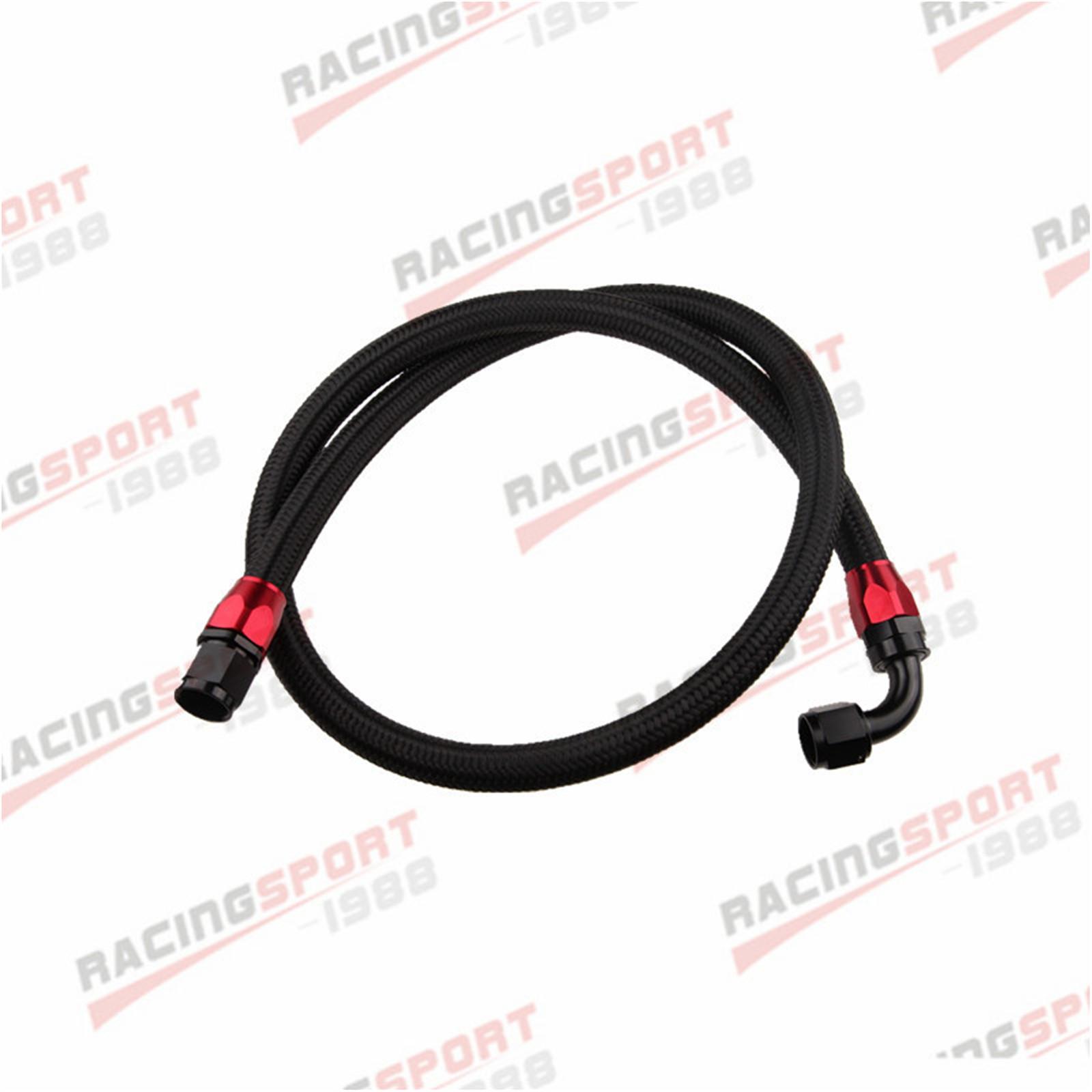 

AN10 0.6M/0.9M/1.2M/1.4M/1.6M Stainless Steel Brained Oil Hose Line Hose Tube With 0+90 Degree Swivel Hose End Fitting Installe Length 0.6M