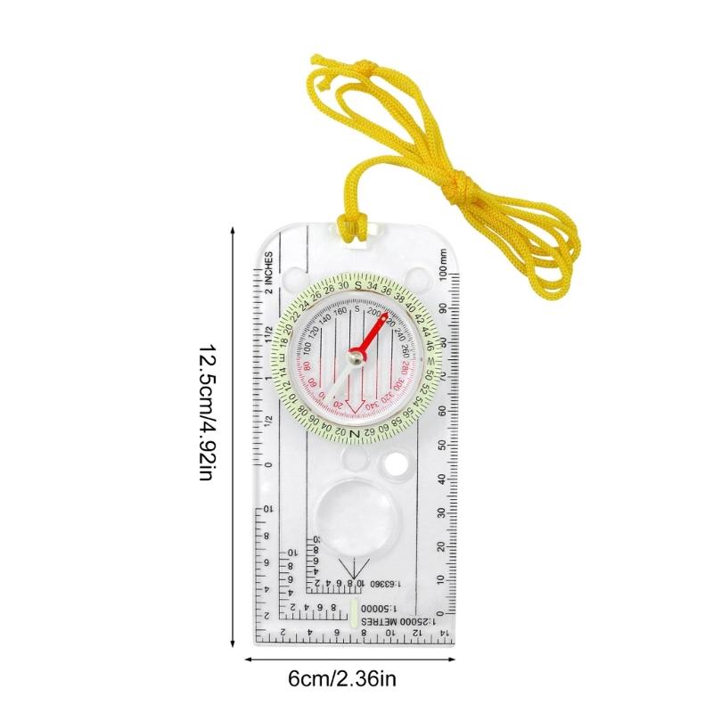 Acrylic Orienteering Compasses with Scale Practical Outdoor Compasses Outdoor Measuring Scale Map Navigation Tool