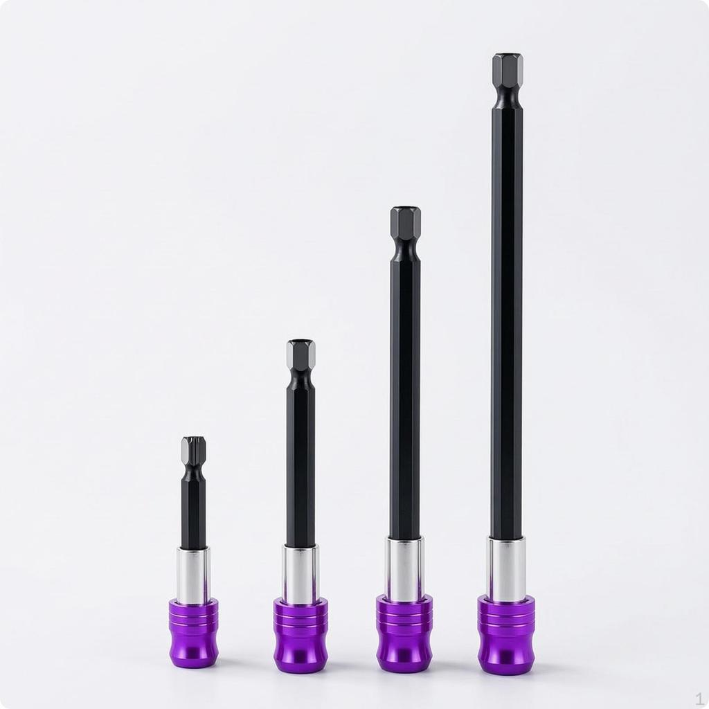 4 Pieces Hex Shank Boring Tool Extension FastRelease SelfLocking Holder Knurled