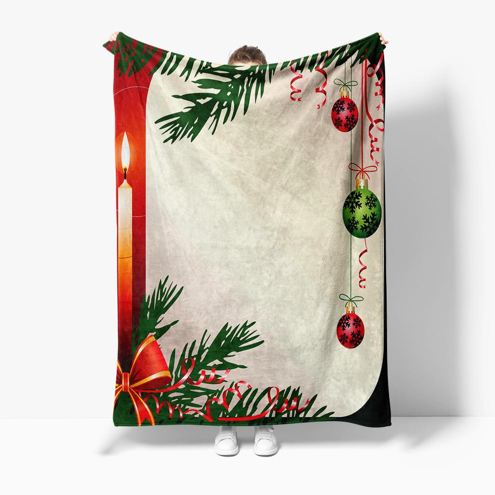 Soft Flannel Throw Blanket Christmas Holiday Decor Cozy Warm Home Bedding Gift Festive Dorm Room Decoration