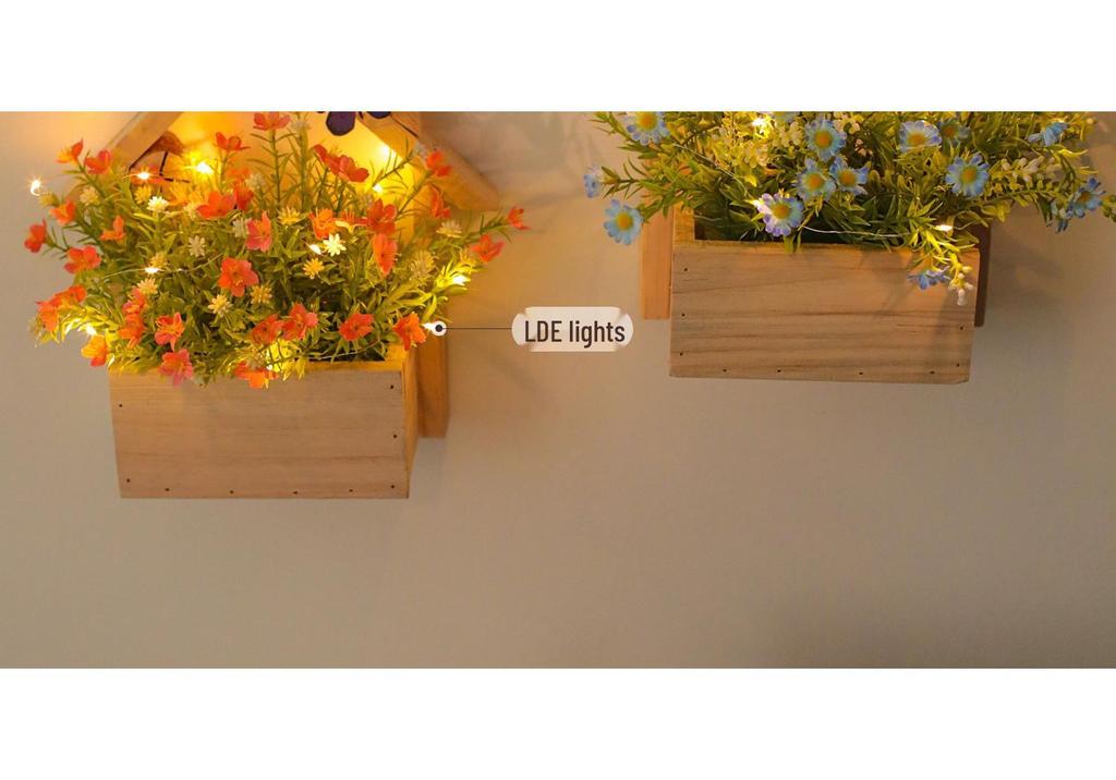 Wall Hanging Artificial Flower Pot for Living Room TV Background with Greenery Planter.
