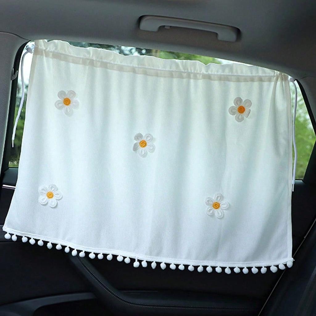 Car Sunshade, Waffle Small Fresh Flowers Car Sunshade, Car Sunshade, Sun Protection And Privacy Curtain