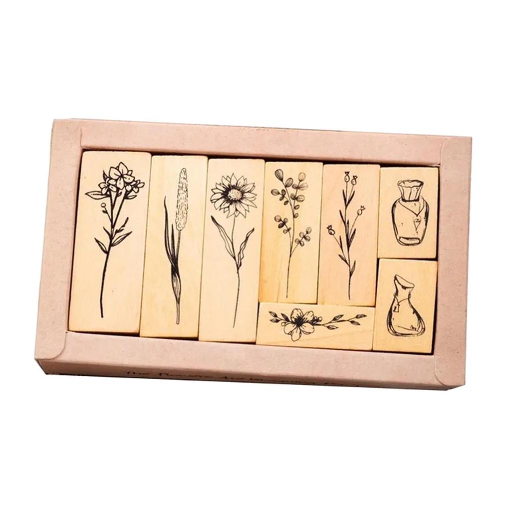 Wooden Stamps Card Making Decorative Lightweight Cute Wood Stamps for Painting DIY Accessories Scrapbooking Journals Art Crafts