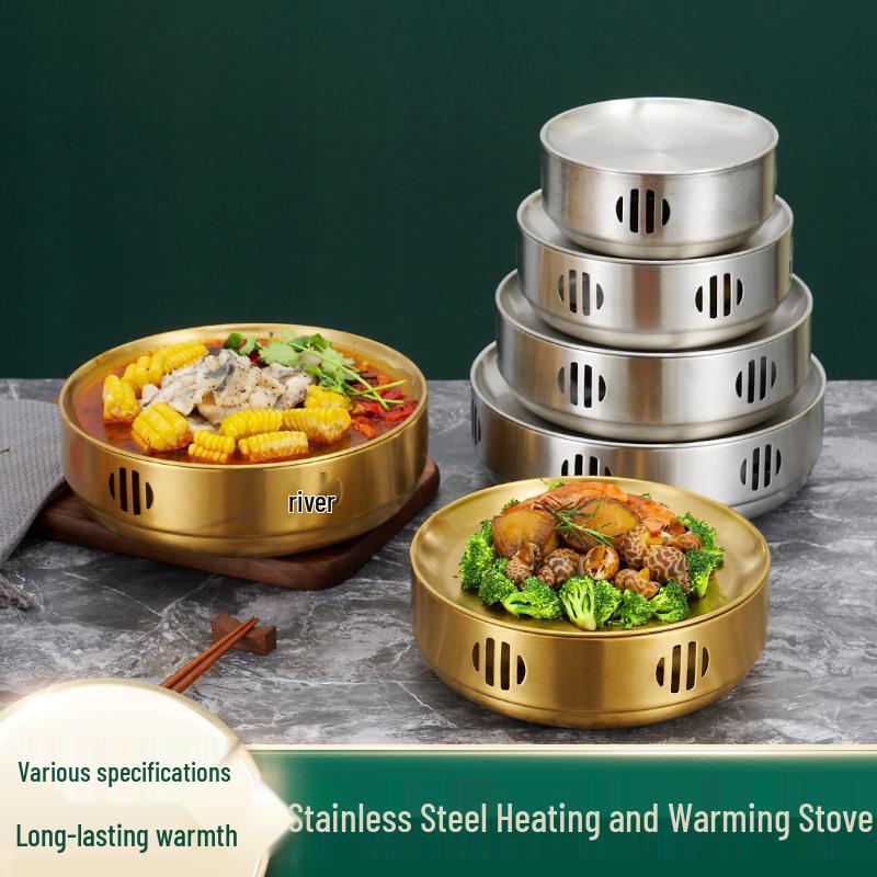 Korean-Style Stainless Steel Round BBQ Warming Stove for Restaurants