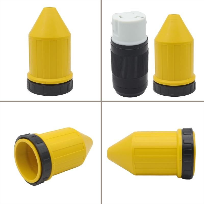 RVs Power Cord Twist Lock Plug with Boot Locking Cover 50A 125V 3.5A RVs Cord Connector Locking Plug Replacement Inlet