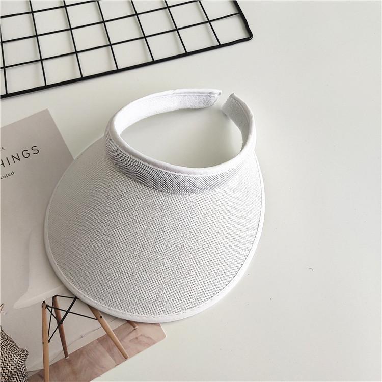 Women Summer Empty Top Visors Sun Hat Simple Solid Color Wide Brim Sunscreen Cap Female Outdoor Adjustable Travel Beach Hats