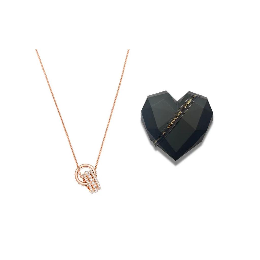 Swarovski Further Double Ring Hollow Gold Plated Necklace Women Necklace Rose-Gold 5419853
