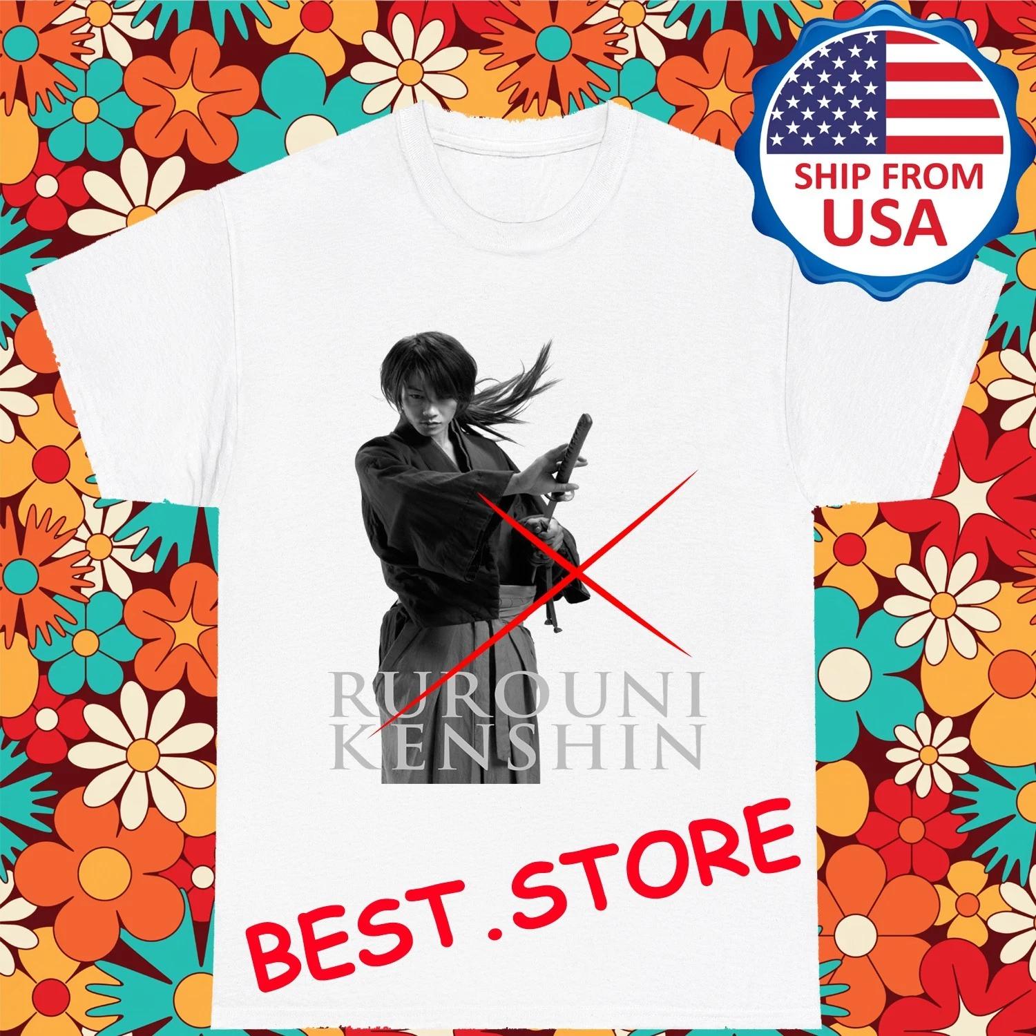 Rurouni Kenshin Men s White Size S-5XL S
