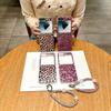 Applicable to Samsung ZFlip6 folding leopard print phone case zflip5 pearl bracelet pocket2 protective case hard case