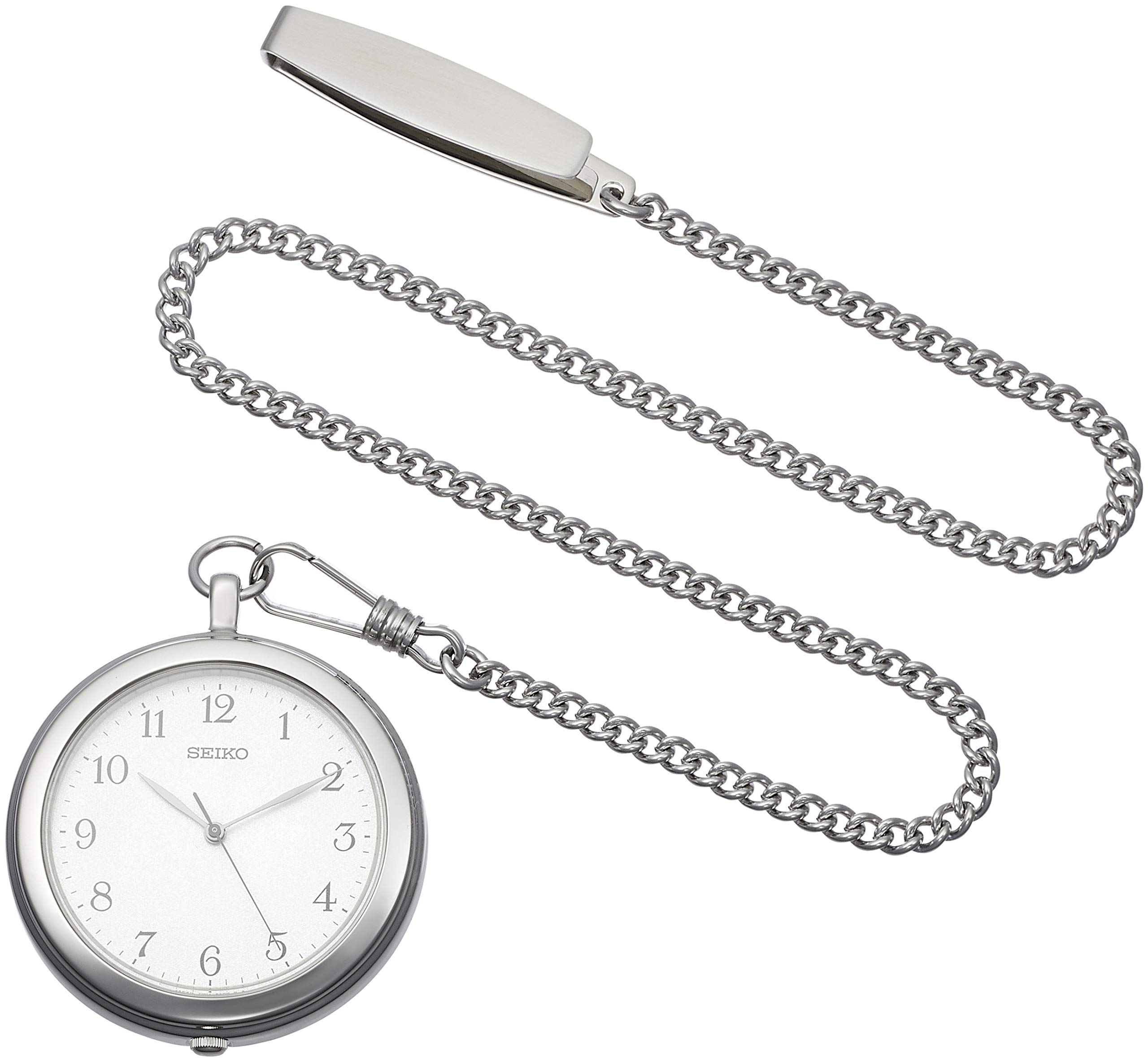

[Наручные часы Seiko] Карманные часы, серебряный корпус, арабские цифры, цепочка в комплекте, SAPP007