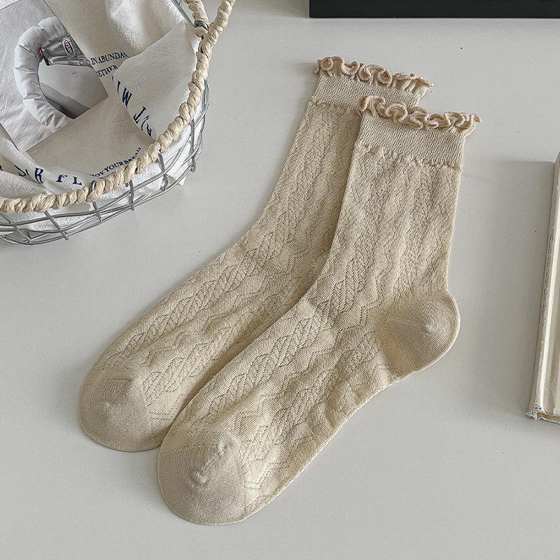 

Женские весенне-летние тонкие кружевные сетчатые дышащие бесшовные носки-гольфы 1 pair хаки