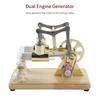 Stirling-Motor-Kit, Heißluftmotor-Modell, physikalisches Dual-Engine-Generator-Modell mit LED-Licht