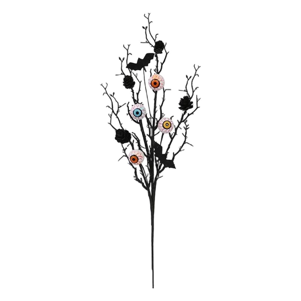 Halloween Decorations Artificial Maple Leaf Pinecone Eyeball Branch Floral Arrangement for Party Decor