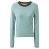 Sancai Women's 2025 Winter Contrast Round Neck Knit Sweater
