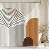 Black and White Striped Shower Curtain With Hooks Waterproof Polyester Fabric Geometric Pattern Home Decor Bathroom Curtain