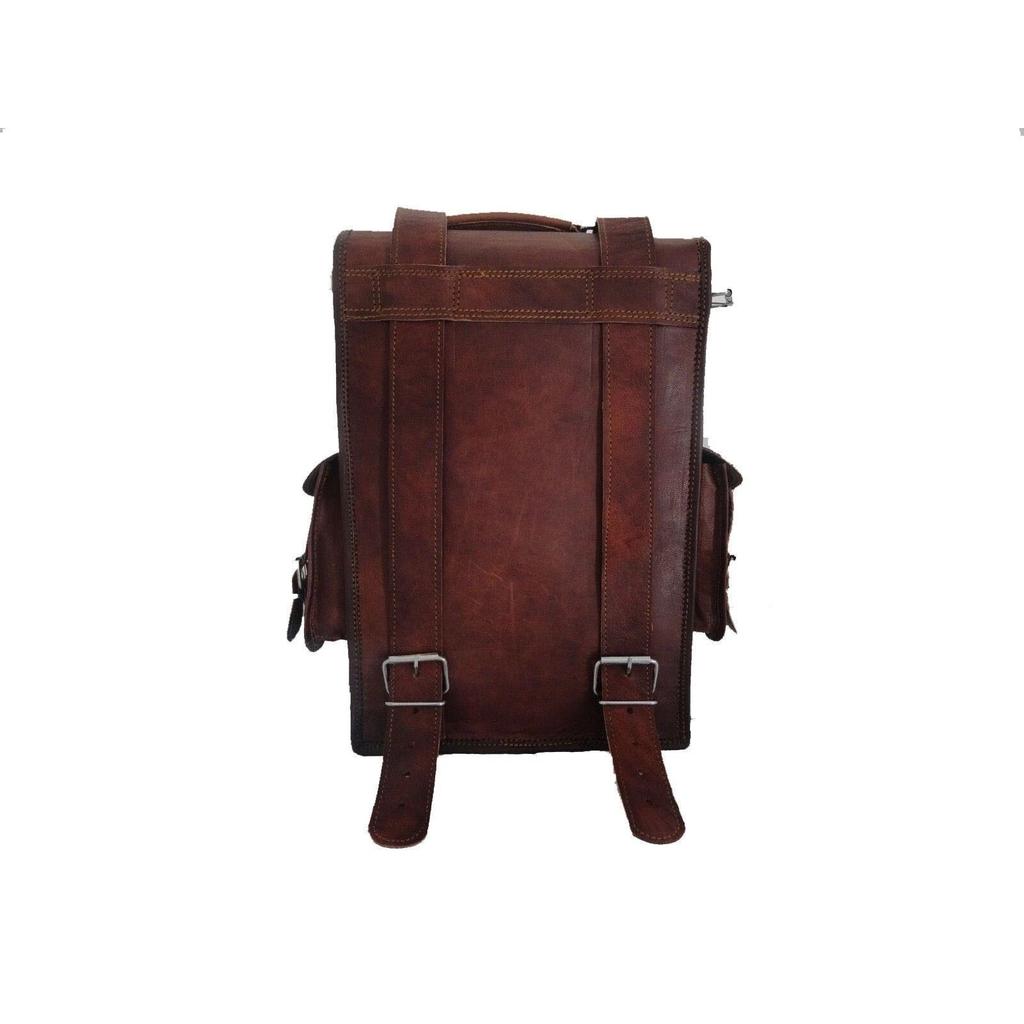 Leather Full Grain Backpack Laptop Bag Rucksack Travel Vintage Genuine