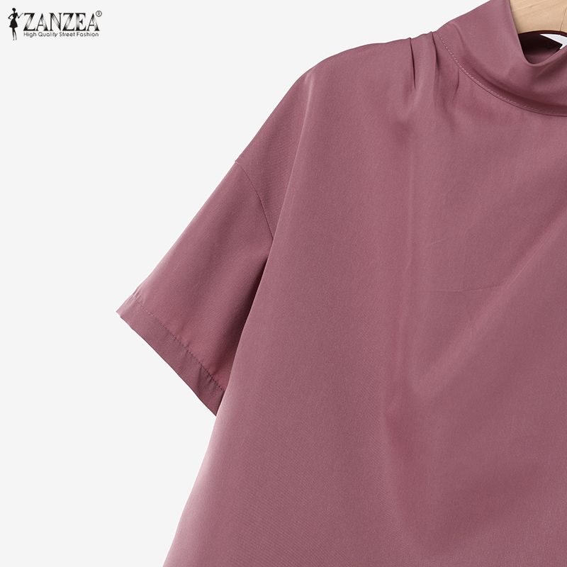 ZANZEA Women Short Sleeve Blouse and Wide Leg Pants Casual Two Piece Suit Sets